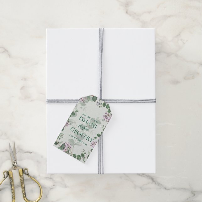 Eucalyptus Leaves Greenery Wedding Gift Tags (With Twine)