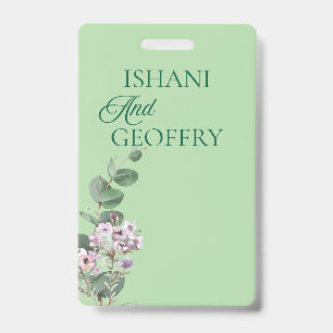 Eucalyptus Leaves Greenery Wedding ID Badge
