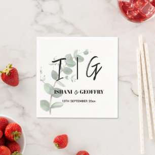 Eucalyptus Leaves Greenery Wedding Napkin