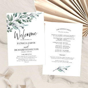 Eucalyptus Leaves Greenery Wedding Programs