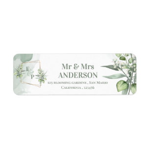 Eucalyptus Leaves Greenery Wedding Return Address Label