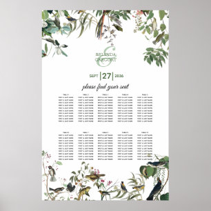 Eucalyptus Leaves Greenery Wedding Seating Chart