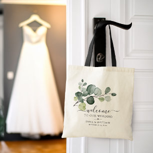 Eucalyptus Leaves Greenery Wedding Welcome Tote Bag