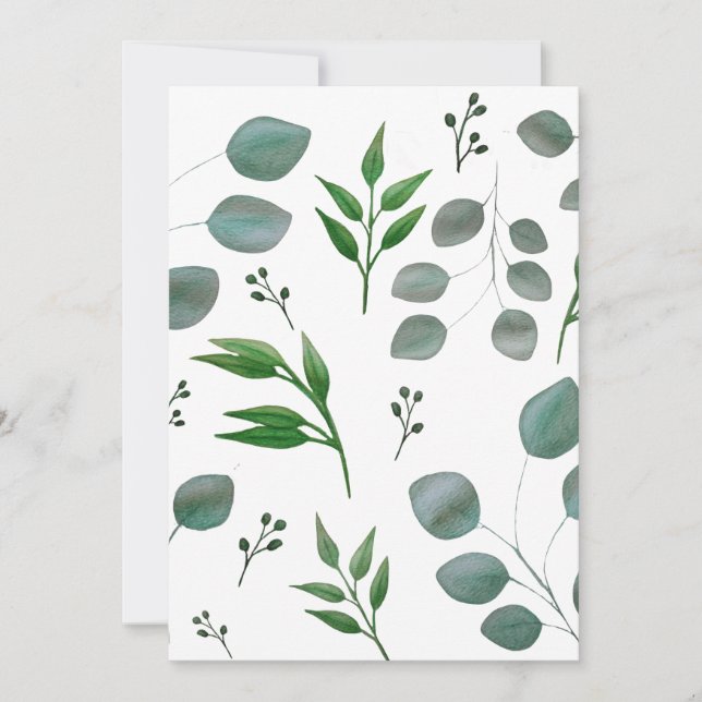 Eucalyptus leaves invitation (Front)