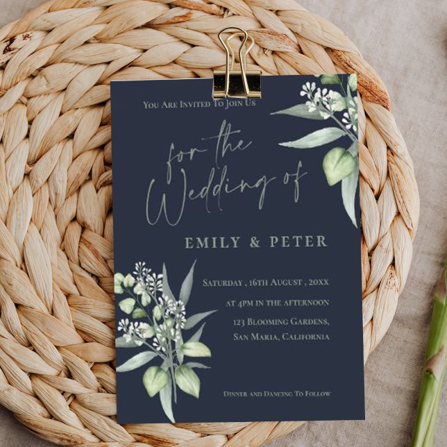 Eucalyptus Leaves Monogram Budget Greenery Wedding (Creator Uploaded)