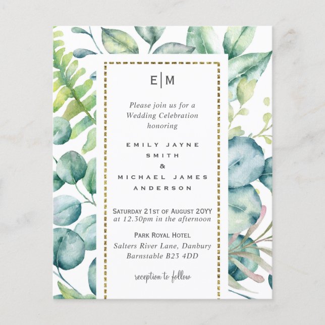 Eucalyptus Leaves Natural Greenery Wedding (Front)