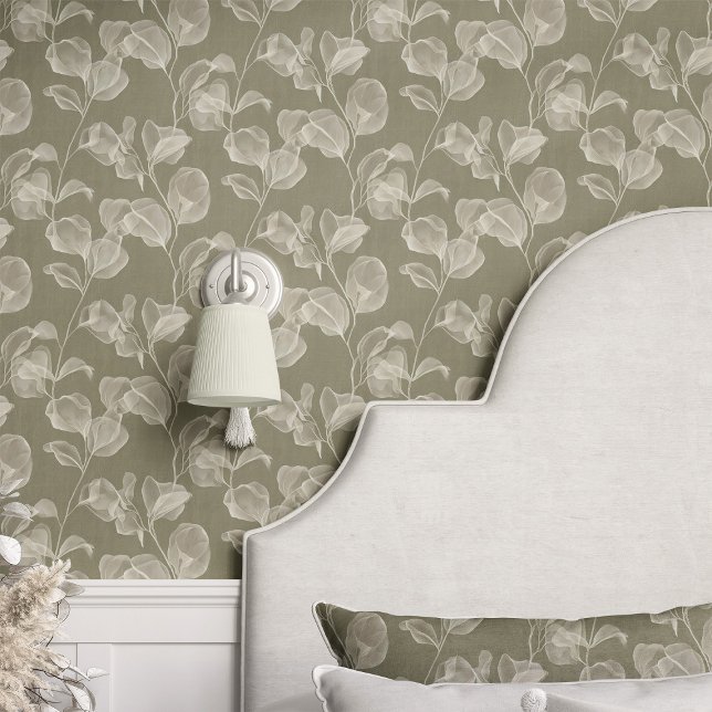 Eucalyptus Leaves on Sage Green Wallpaper (Creator Uploaded)