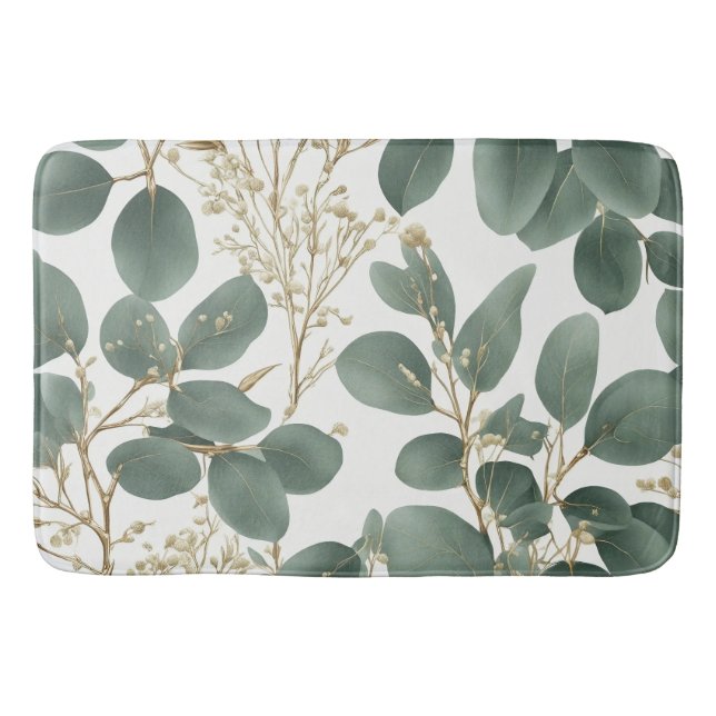 Eucalyptus Leaves Pattern Bath Mat (Front)