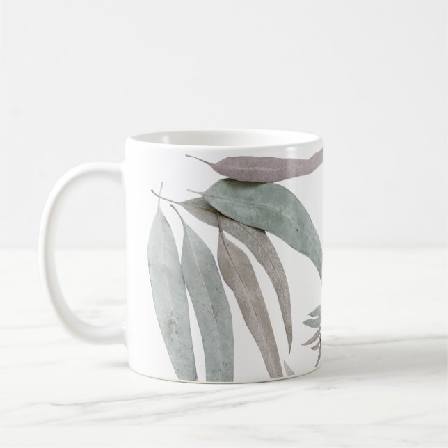 Eucalyptus Leaves Pattern Coffee Mug (Left)