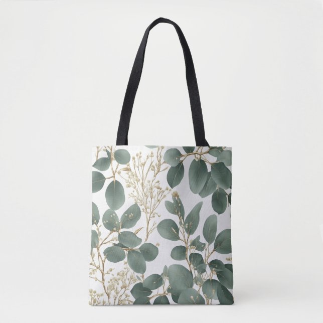 Eucalyptus Leaves Pattern Tote Bag (Front)