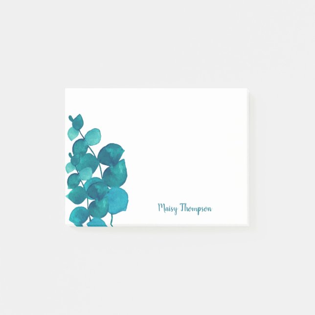 Eucalyptus Leaves Personalised Post-it Notes (Front)