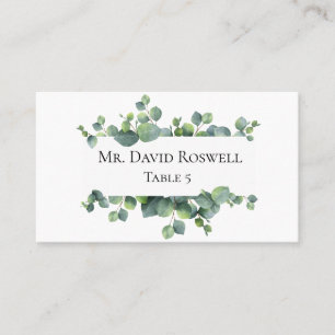 Eucalyptus Leaves Personalised Wedding Place Card