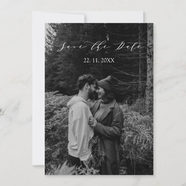 Eucalyptus leaves photo Wedding Save The Date (Back)