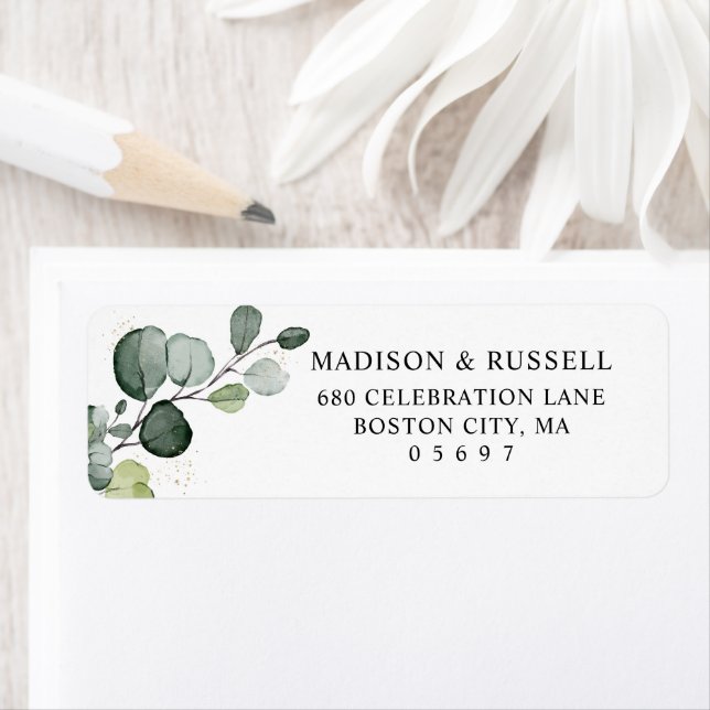Eucalyptus Leaves Return Address Label (Insitu)