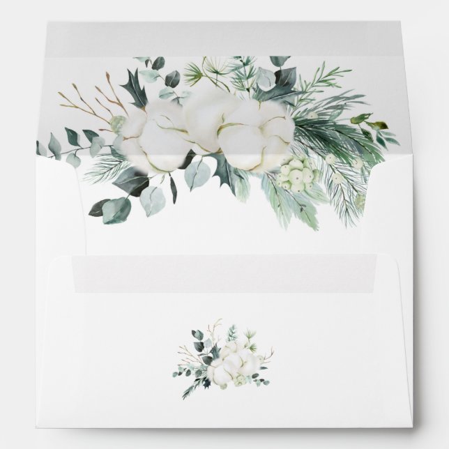 Eucalyptus Leaves Return Addressed Envelope (Back (Bottom))