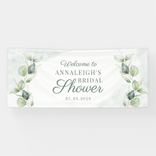 Eucalyptus Leaves Succulent Foliage Bridal Shower Banner