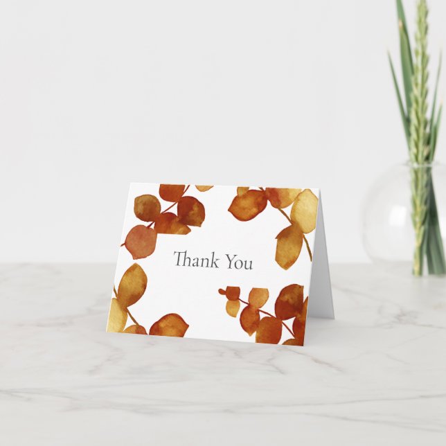 Eucalyptus Leaves Thank You Card (Front)