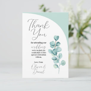 Eucalyptus Leaves Thank You Wedding wedding Mint Card