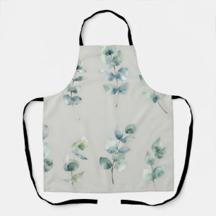 Eucalyptus Leaves Watercolor Pattern Apron