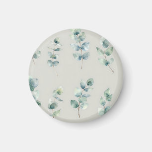 Eucalyptus Leaves Watercolor Pattern Magnet
