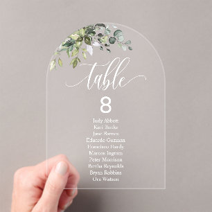 Eucalyptus Leaves Wedding Arch Seating Chart Table Acrylic Invitations