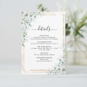 Eucalyptus Leaves Wedding Details Enclosure Card