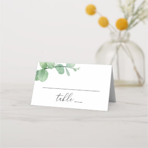 Eucalyptus Leaves Wedding   Elegant Outdoor Garden Place Card