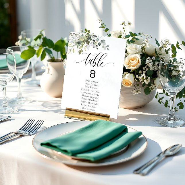 Eucalyptus Leaves Wedding Event Seating Chart Tabl Invitation (Creator Uploaded)