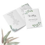 Eucalyptus Leaves Wedding Folded Program<br><div class="desc">Modern and elegant design printed Greenery Eucalyptus Leaves Calligraphy Script Wedding Folded Program that can be customised with your text. Please click the "Customise it" button and use our design tool to modify this template. Check out the Graphic Art Design store for other products that match this design!</div>