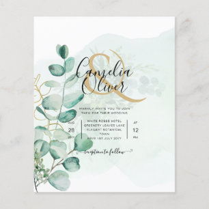 Eucalyptus Leaves Wedding Greenery QR CODE Modern Flyer
