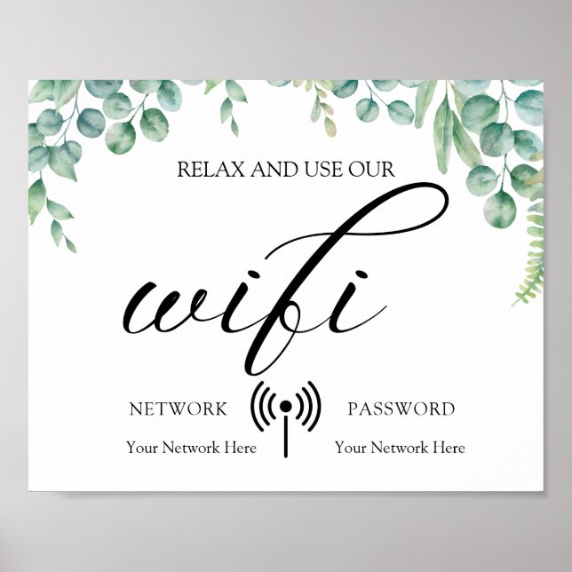 Eucalyptus Leaves Wedding Poster (Front)