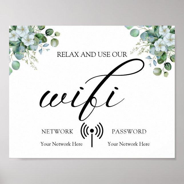 Eucalyptus Leaves Wedding Poster (Front)