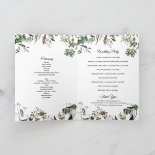 Eucalyptus Leaves Wedding Program Order of Service