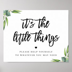 Eucalyptus Leaves Wedding Restroom Favour Poster