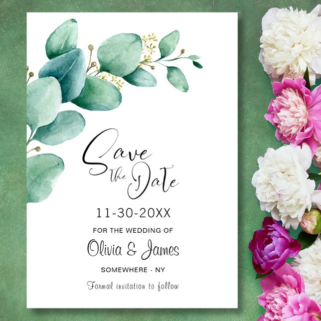 Eucalyptus Leaves Wedding Save the Date (Creator Uploaded)