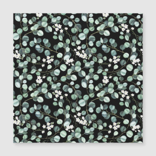 Eucalyptus Leaves: White Flowers Pattern