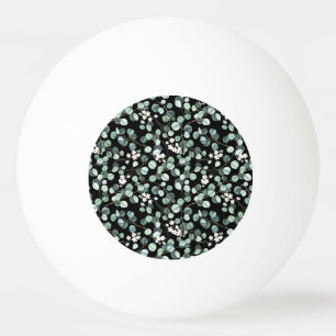 Eucalyptus Leaves: White Flowers Pattern Ping Pong Ball
