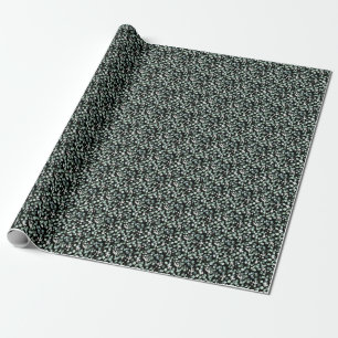 Eucalyptus Leaves: White Flowers Pattern Wrapping Paper