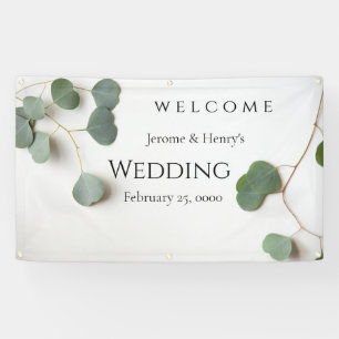 Eucalyptus leaves with text space banner