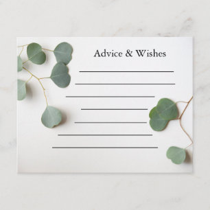 Eucalyptus leaves with text space wedding advice card
