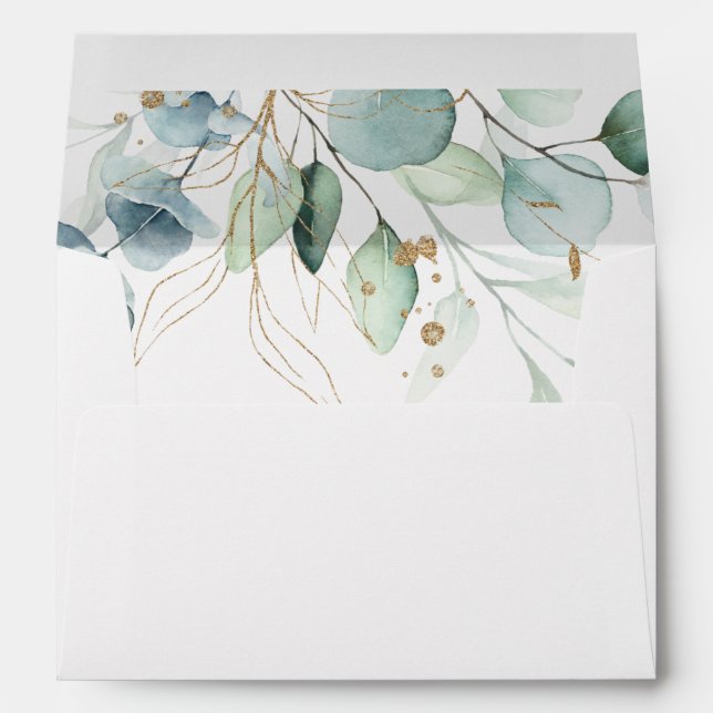 Eucalyptus Lined Envelope with Return Address (Back (Bottom))