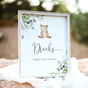 Eucalyptus little bear Drinks help yourself Poster