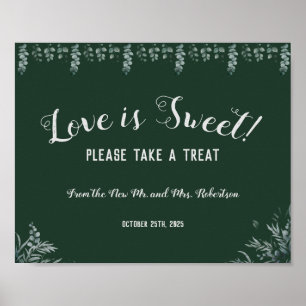 Eucalyptus Love is Sweet Bridal Shower Wedding  Poster