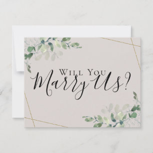 Eucalyptus Marry Us Will You Be Our Officiant Invi Invitation