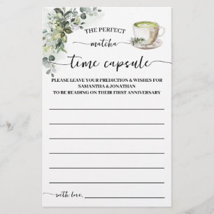 Eucalyptus Matcha Time Capsule Advice Game Card