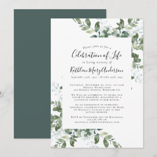 Eucalyptus Memorial Celebration of Life Invitation