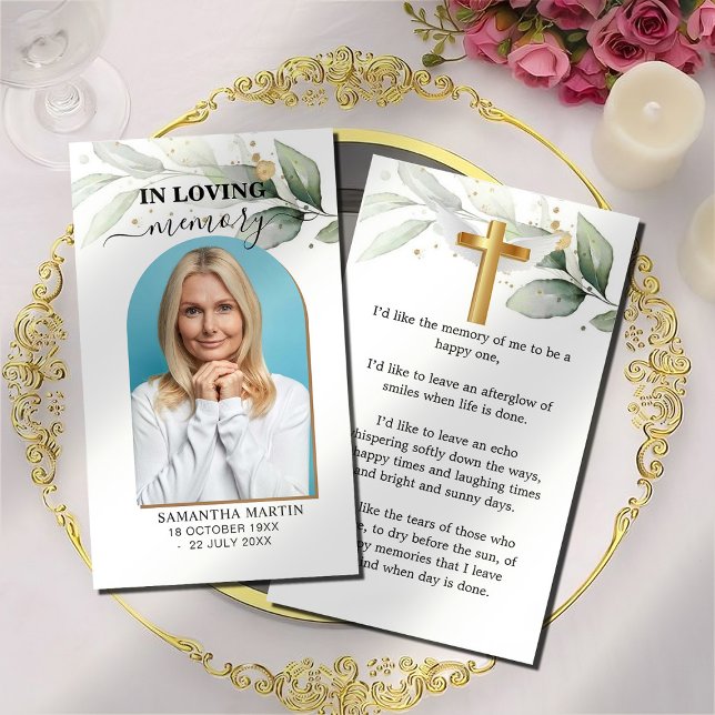 Eucalyptus Memorial Funeral Bookmark (Creator Uploaded)