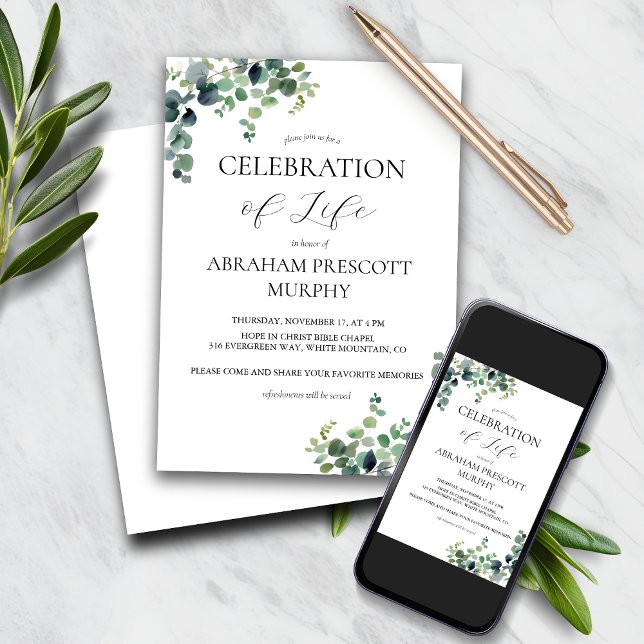 Eucalyptus Memorial Invitation (Creator Uploaded)