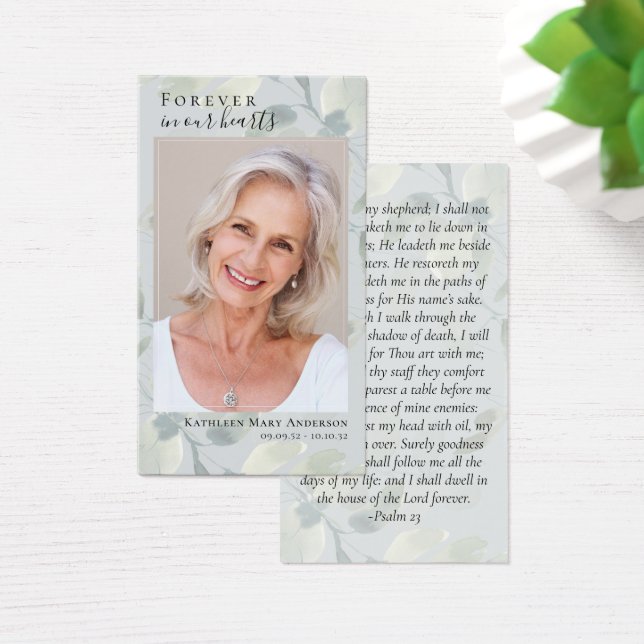 Eucalyptus Memorial Prayer Card (Desk)
