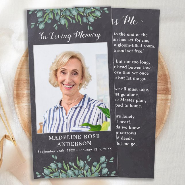 Eucalyptus Memorial Slate Funeral Prayer Bookmark (Creator Uploaded)